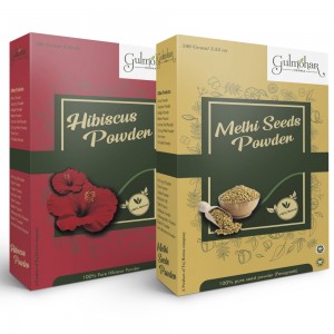 Hibiscus powder and methi powder