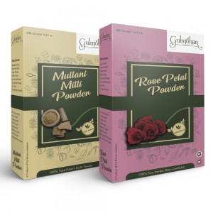 Multani Mitti powder and rose petal powder