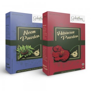 Gulmohar Hibiscus Flower Powder With Neem powder For Hair Care 200g